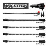 XK Glow Single Color XKGLOW UnderglowLED Accent Light Car/Truck Kit Amber - 4x8In