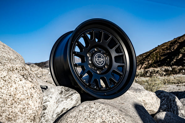 ICON Anza 17x8.5 6x5.5 0mm Offset 4.75in BS 106.1mm Hub Bore Satin Black Wheel