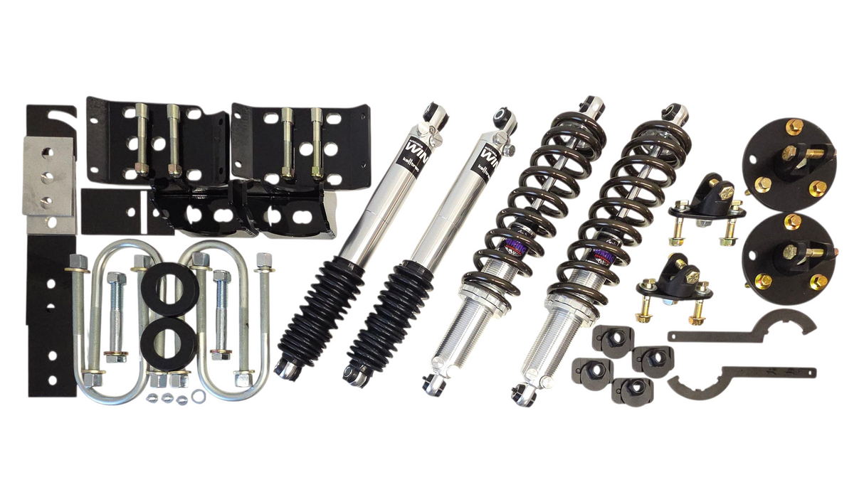 2015+ F150 Adjustable Lowering Kit, 4/8 Drop, POLY-BEARING, STREET STRIP