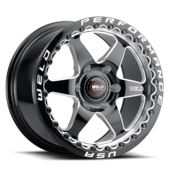 WELD Ventura 6 Beadlock Drag Gloss Black Wheel with Milled Spokes 20x10 | 6x135BC | +38 Offset | 7.00 Backspacing - S90900089P38