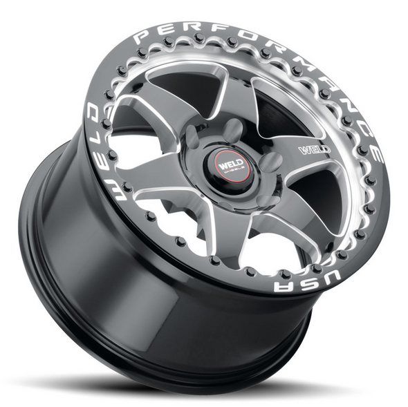 WELD Ventura 6 Beadlock Drag Gloss Black Wheel with Milled Spokes 20x10 | 6x135BC | +38 Offset | 7.00 Backspacing - S90900089P38