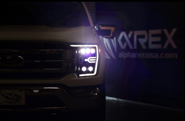 21-23 Ford F150 / 21-23 Ford F150 Raptor NOVA-Series LED Projector Headlights Alpha-Black