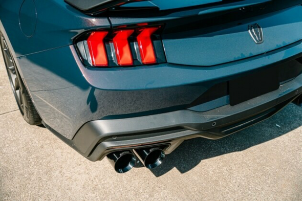 Corsa Performance 3.0" Dual Rear Exit Xtreme Cat-Back Exhaust System - Black PVD 4.5" Straight Cut Tips (2024+ Mustang Dark Horse) - 21266BLK