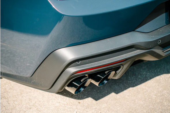 Corsa Performance 3.0" Dual Rear Exit Xtreme Cat-Back Exhaust System - Black PVD 4.5" Slash Tips (2024+ Mustang Dark Horse) - 21265BLK