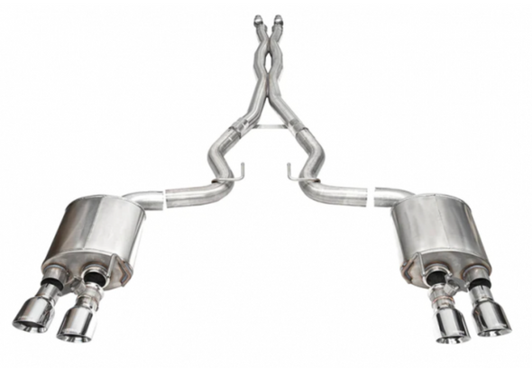 Corsa Performance 3.0" Dual Rear Exit Xtreme Cat-Back Exhaust System - Polished 4.5" Slash Tips (2024+ Mustang Dark Horse) - 21265