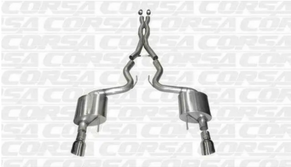 Corsa Performance 3.0” Dual Rear Exit Xtreme Cat-Back Exhaust System with 4.5” Pro Series Tips (2024+ Mustang GT Coupe w/ Non-Active Exhaust) - 21250