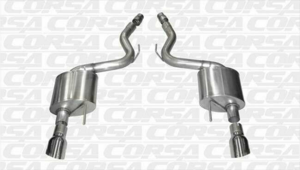 Corsa Performance 3.0" Dual Rear Exit Touring Axle-Back Exhaust System with 4.5" Pro Series Tips (2024+ Mustang GT Convertible w/ Non-Active Exhaust) - 21276