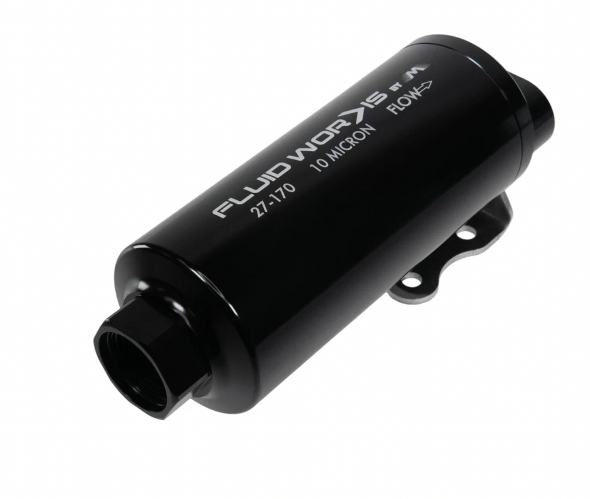 Fluidworks Dual Outlet 12GPM Post Fuel Filter w/ Mount (10 Micron) 27-170