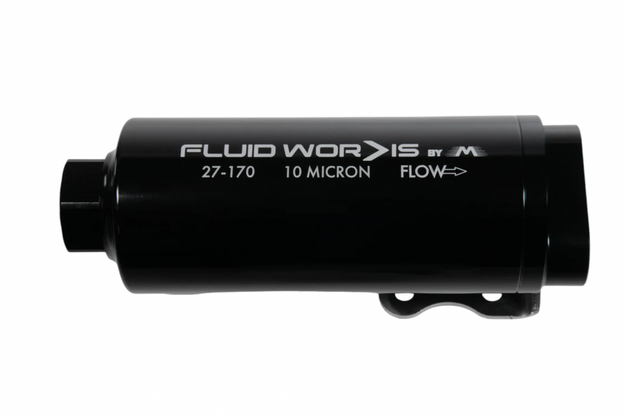 Fluidworks Dual Outlet 12GPM Post Fuel Filter w/ Mount (10 Micron) 27-170