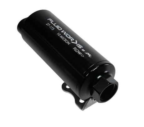 Fluidworks Dual Inlet 12GPM Post Fuel Filter w/ Mount (10 micron) 27-175