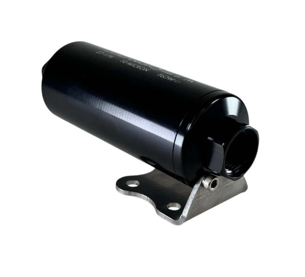 Fluidworks 6GPM Compact 10ORB Post Fuel Filter w/ Mount (10 Micron)