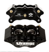 Strange Evolution DDM Rear Brake Kit For 2015-2023 Mustang GT Evolution S Rotors & Billet Evolution 4 Calipers With DTC-30 Semi Metallic Pads