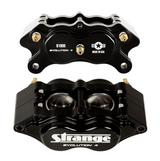 Strange Evolution Dynamic Drive Mount Front Brake Kit 2015-2023 Ford Mustang - 4 1/2" B.C. Evolution S Rotors, 4 Piston Billet Evolution 4 Calipers With DTC-30 Semi Metallic Pads