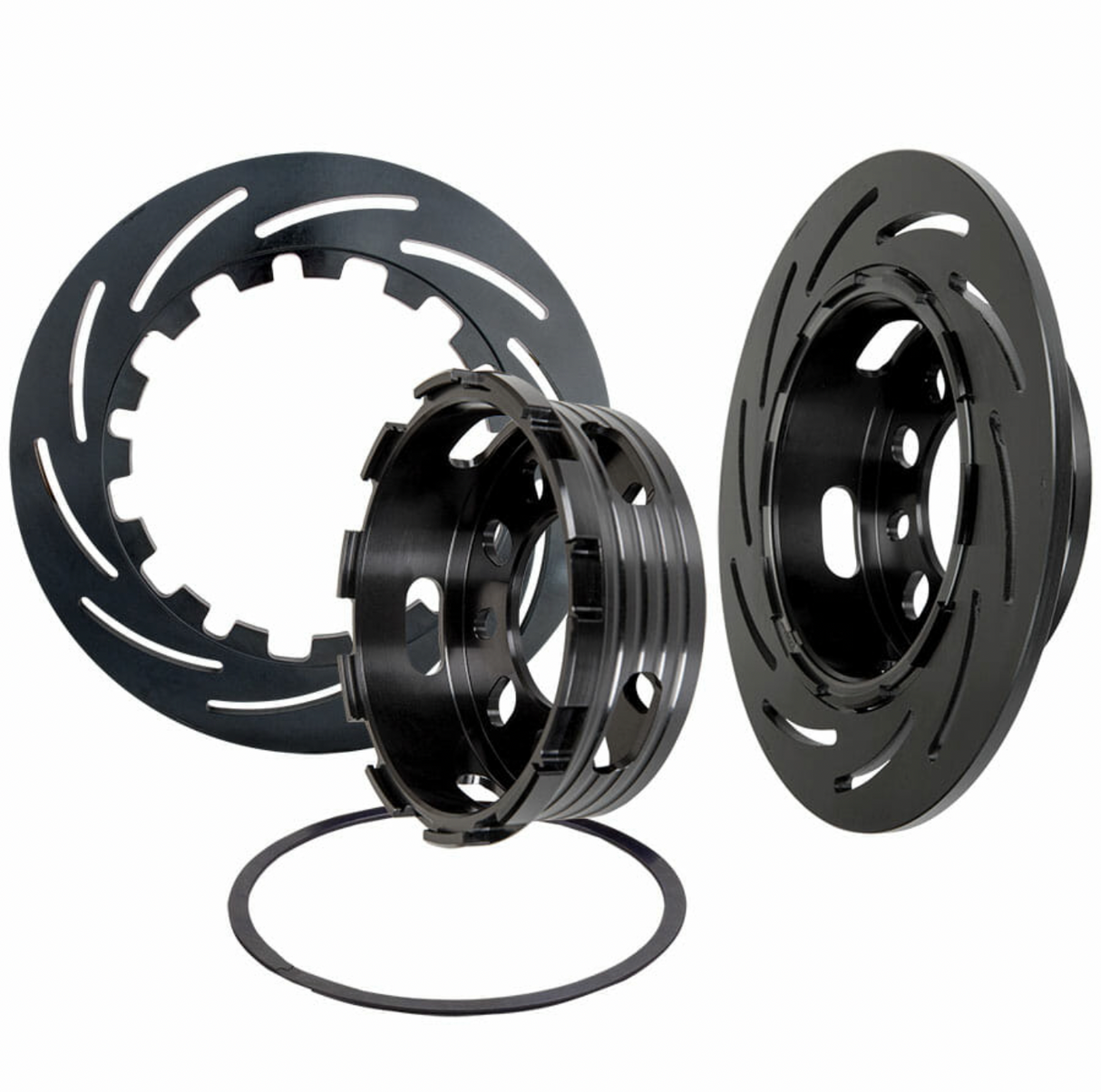 Strange Pro II H/D Front Brake Kit 2015-2023 Ford Mustang - 4 1/2" B.C. 2 Pc Rotors, 4 Piston Calipers & DTC-30 Brake Pads