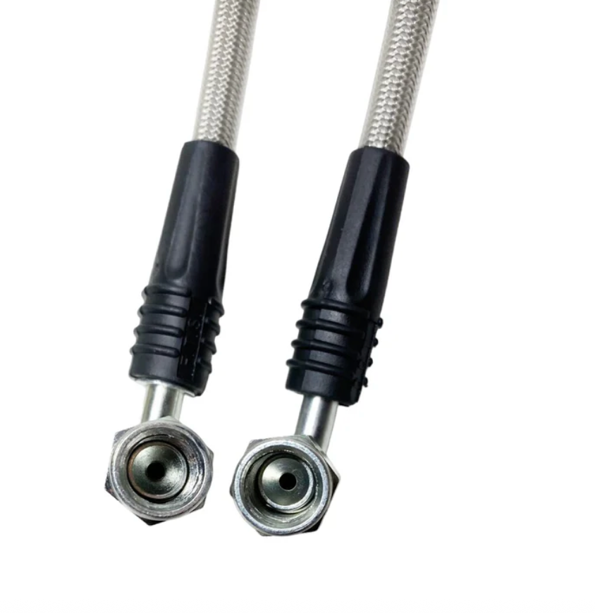 S550 & S650 Mustang Front Brake Line Kit +7" From Stock Length -03AN 90° Female on Caliper End, 010-0250-F3