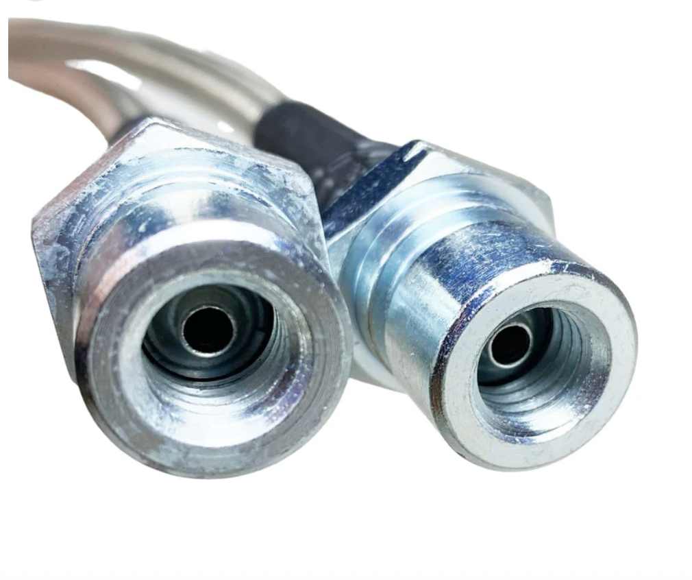 S550 & S650 Mustang Front Brake Line Kit +7" From Stock Length -03AN 90° Female on Caliper End, 010-0250-F3