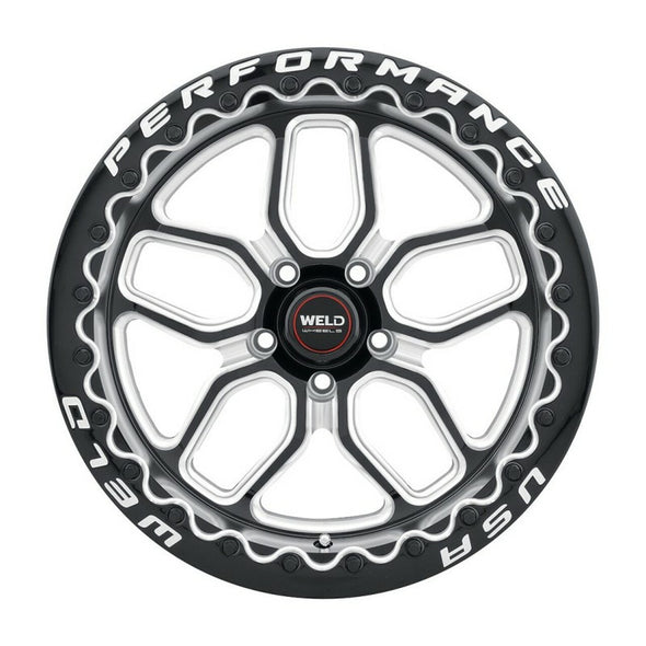 WELD Laguna Beadlock Drag Gloss Black Wheel with Milled Spokes 15x10 | 5x114.3 BC (5x4.5) | +51 Offset | 7.50 Backspacing - S907B0067P51