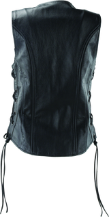 River Road Sapphire Leather Vest Black Womens - Small
