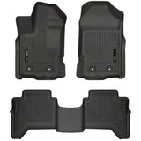 Husky Liners 2019+ Ford Ranger SuperCrew Cab WeatherBeater Black Front & 2nd Seat Floor Liners
