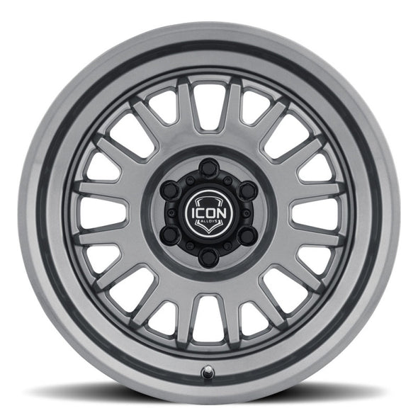 ICON Anza 17x8.5 6x5.5 0mm Offset 4.75in BS 106.1mm Hub Bore Gun Metal Wheel