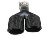 aFe Takeda 2.5in 304 Stainless Steel Clamp-on Exhaust Tip Passenger Side 2.5in Inlet 4inDual-Carbon