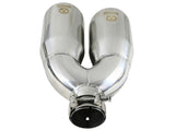 aFe Takeda 2.5in 304 Stainless Steel Clamp-on Exhaust Tip Drivers Side 2.5in Inlet 4inDual- Polished