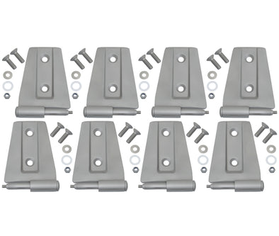 Kentrol 07-18 Jeep Wrangler JK Door Hinge Set 8 Pieces 4 Door Bare Grey