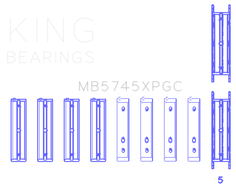 King Engine Bearings Subaru FA20/Toyota 4U-GSE pMaxKote Performance Main Bearing Set - Size STDX