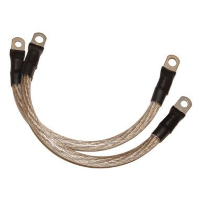 NAMZ Battery Cables 9in. Clear (1/4in. & 5/16in. Lugs) - Pair