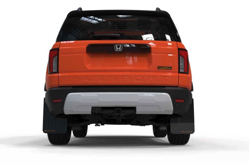 Rally Armor 2026 Honda Passport Black UR Mudflap - Orange Logo