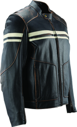 River Road Hoodlum Vintage Leather Jacket Black - Small