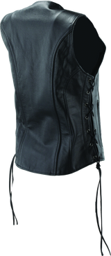 River Road Sapphire Leather Vest Black Womens - Small