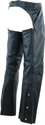 River Road Plains Leather Chaps Black - Large