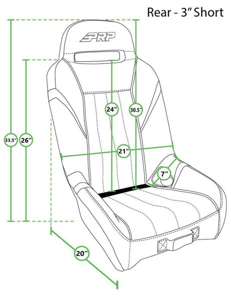 PRP GT/S.E. Rear Suspension Seat- Black/Blue