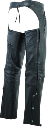 River Road Longhaul Leather Chaps Black - Large