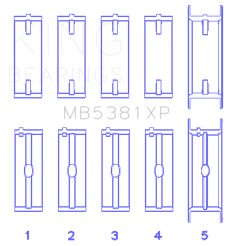 King Engine Bearings Holden 253/308CI 5.0L/5.7L (Size STD) Main Bearing Set
