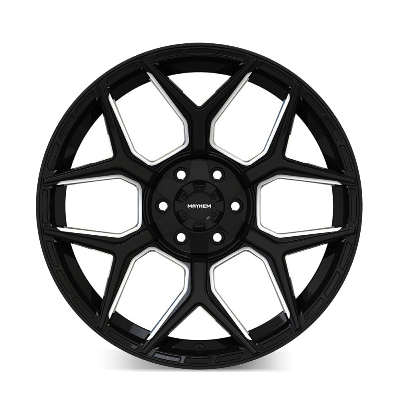 Mayhem Vanquish 8119 22x10 / 6x135/6x139.7 / -19mm Offset / 106.1mm  Hub - Gloss Black Milled