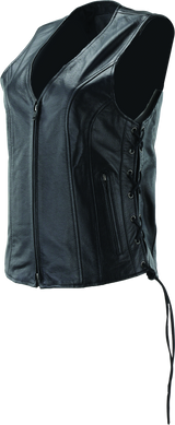 River Road Sapphire Leather Vest Black Womens - Small