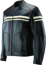 River Road Hoodlum Vintage Leather Jacket Black - Small