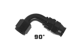 Aeromotive PTFE Hose End - AN-12 - 90 Deg - Black Anodized