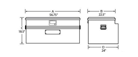 Tradesman Aluminum Flush Mount Truck Tool Box Full/Wide (56in.) - Black