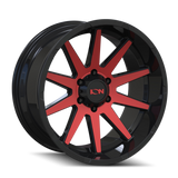 ION Type 143 20x9 / 8x170 BP / 18mm Offset / 125.2mm Hub Gloss Black/Red Machined Wheel