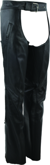 River Road Plains Leather Chaps Black Womens - Small