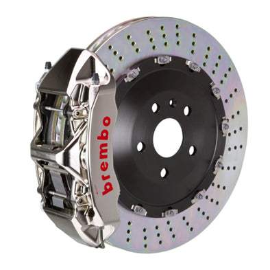 Brembo 15-23 Mustang GT (S550) Front GTR BBK 6 Piston Billet405x34 2pc Rotor Drilled- Nickel Plated