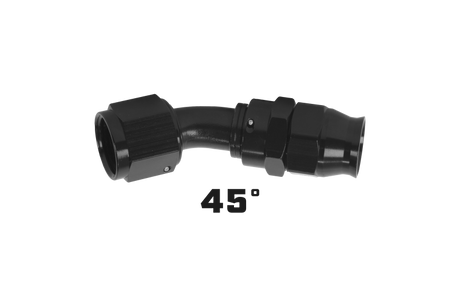 Aeromotive PTFE Hose End - AN-10 - 45 Deg - Black Anodized
