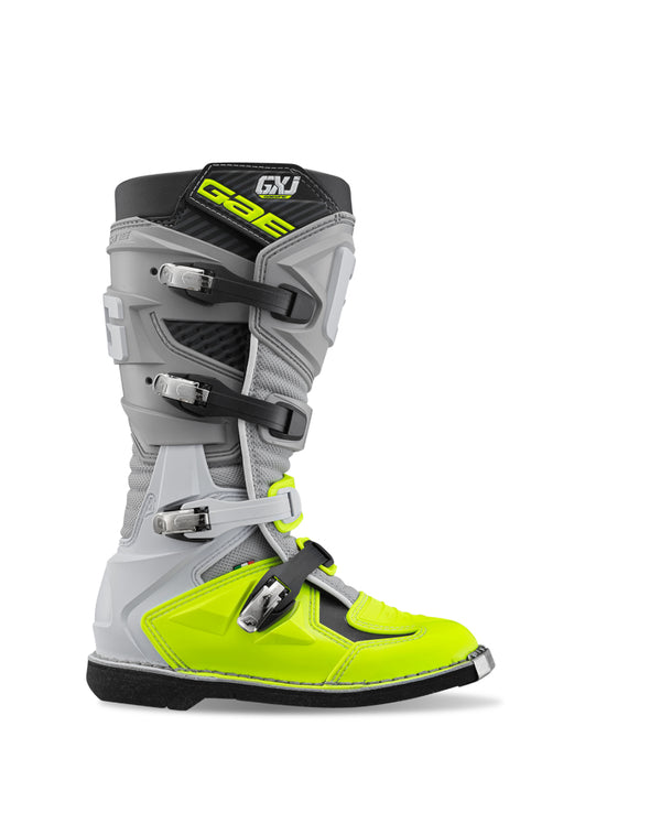 Gaerne GXJ Boot Grey/Fluorescent Yellow Size - Youth 5.5