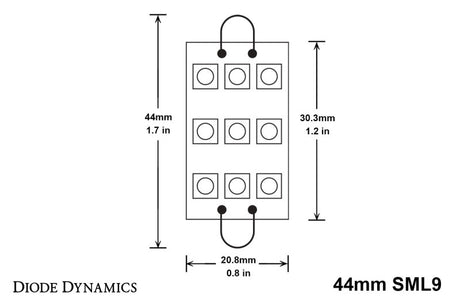 Diode Dynamics 44mm SML9 LED Bulb - Amber Set of 4