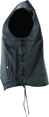 River Road Old Skool Leather Vest Black - Large
