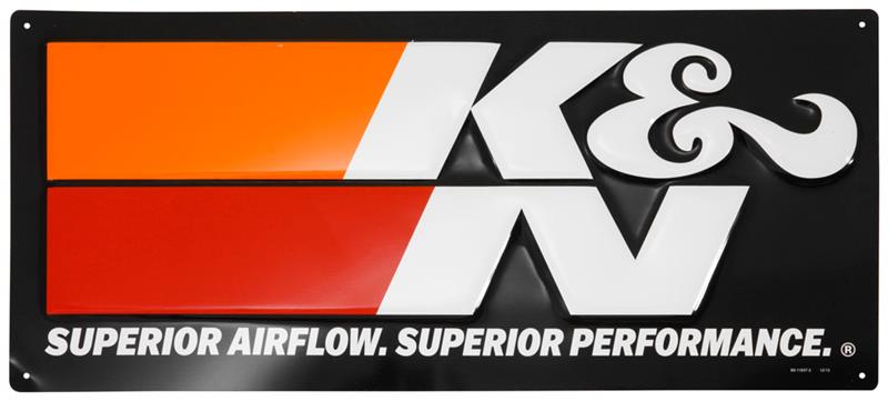 K&N Embossed Metal Sign 9in H x 20in W