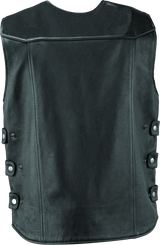 River Road Plains Leather Vest Black - Small